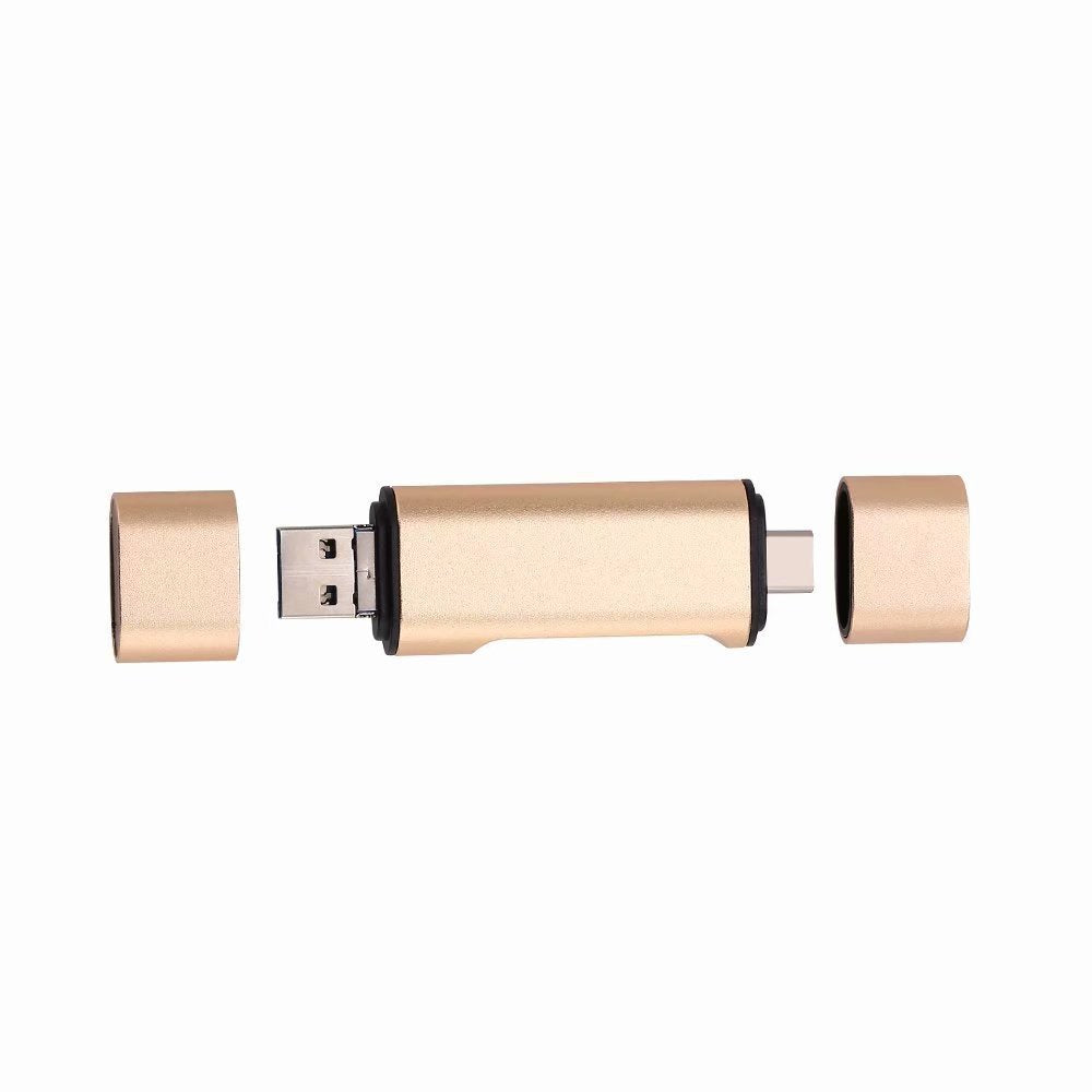 Compact Micro Type-C Triad USB Card Reader