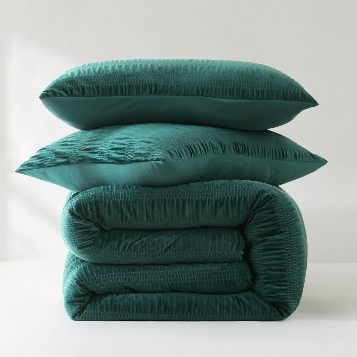 Azalea Ruched Velvet Stripe Comforter Set