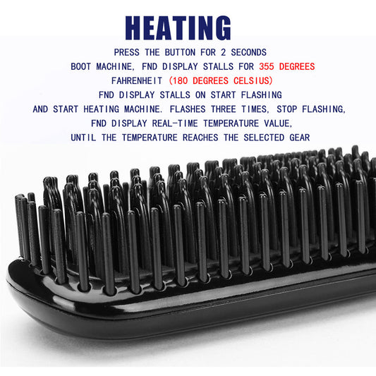 2-In-1 Ionic Hair Straightener Beard Comb