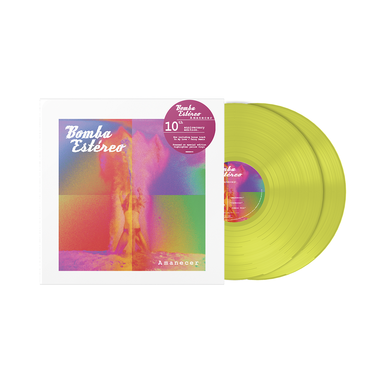 Bomba Estereo - Amanecer 10 Year Anniversary Highlighter Yellow Vinyl 2LP