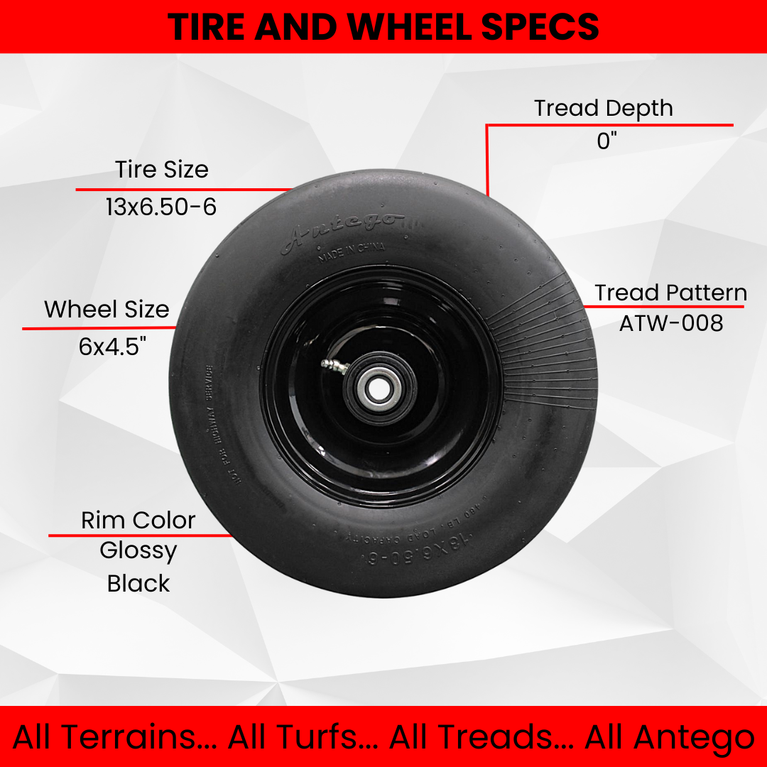 13x6.50-6 Bad Boy Flat Free Black Assembly - Replaces 022-3085-00 (Set of 2)