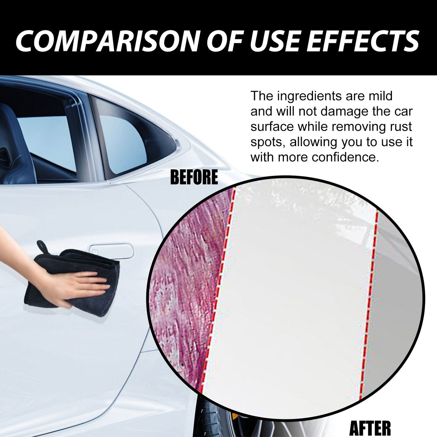 Iron Powder Removal Spray, Auto Metal Rust Reconditioning Anti-Rust Polishing Coating Care Cleaner