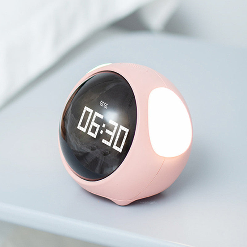 Cute Cartoon Digital Alarm Clock with Light and Emotion Function for Kids