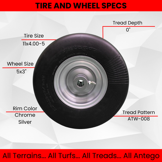 11x4.00-5 Flat-Free Hustler Wheel Set