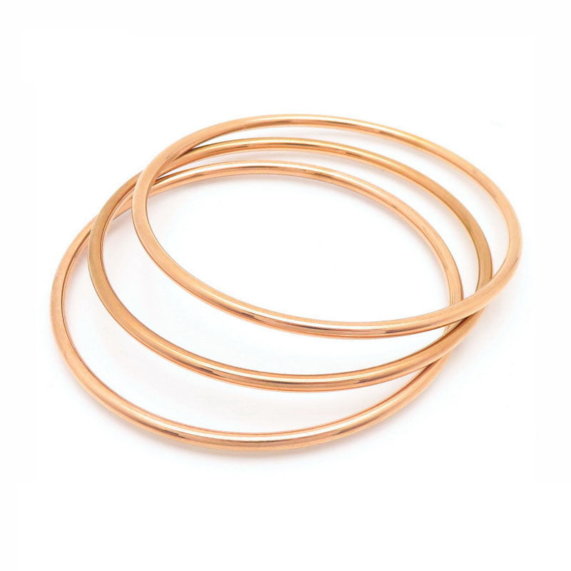 3mm smooth plain circular ring bracelet with multiple layers for wearing wristbands and accessories