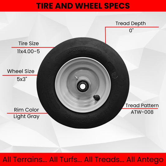 11x4.00-5 Gravely/Ariens Pneumatic  Light Gray Assys - replaces 07100124 (Qty: 1)