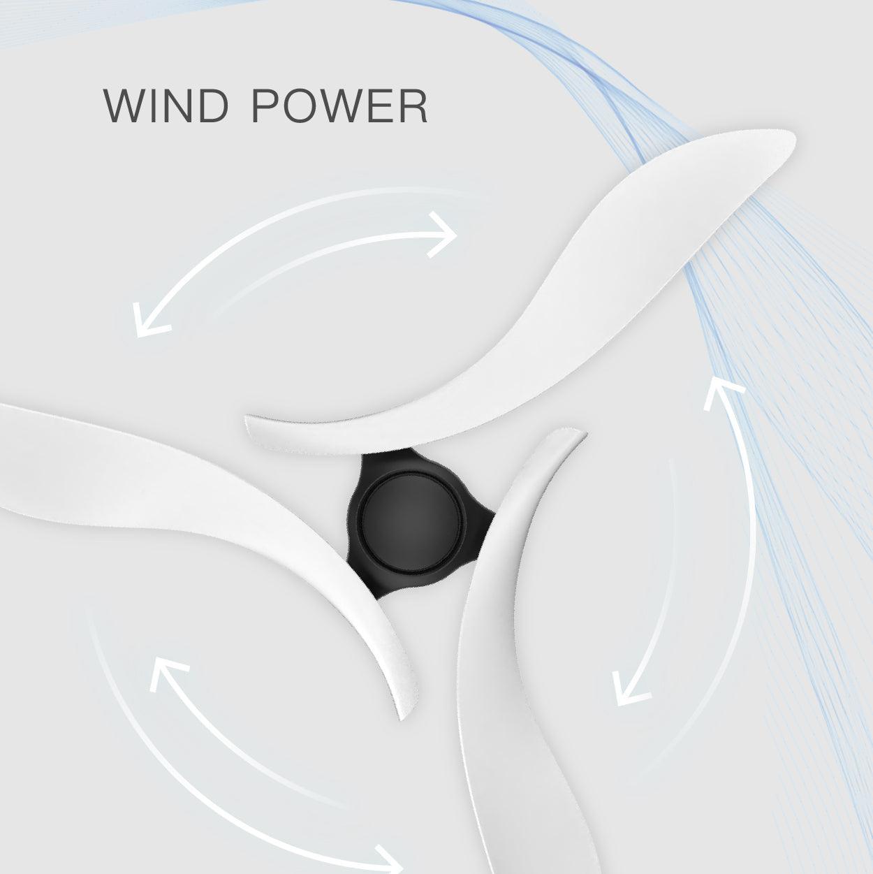 54" DC Motor 6 Speed Black Ceiling Fan