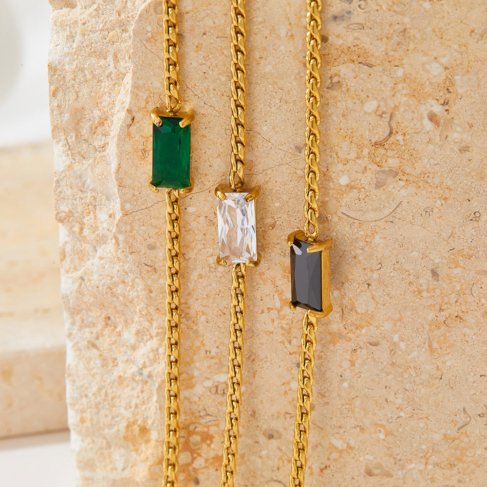 Simple Collarbone Necklace & Bracelet Set