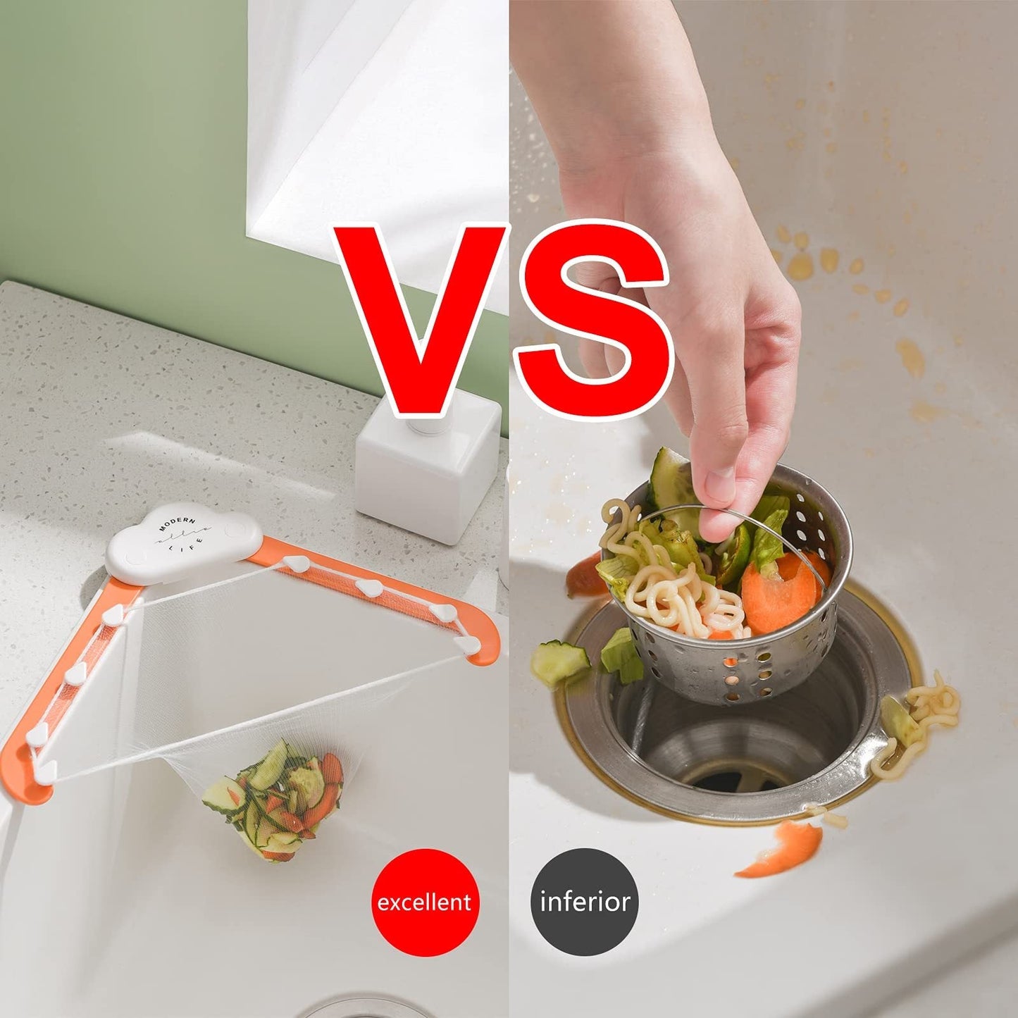 Triangular Sink Drain Rack Kitchen Garbage Filter