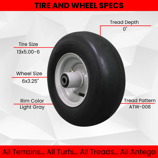 13x5.00-6 Ariens/Gravely Light Gray Assemblies.  Replaces 07100835. (Set of Four)