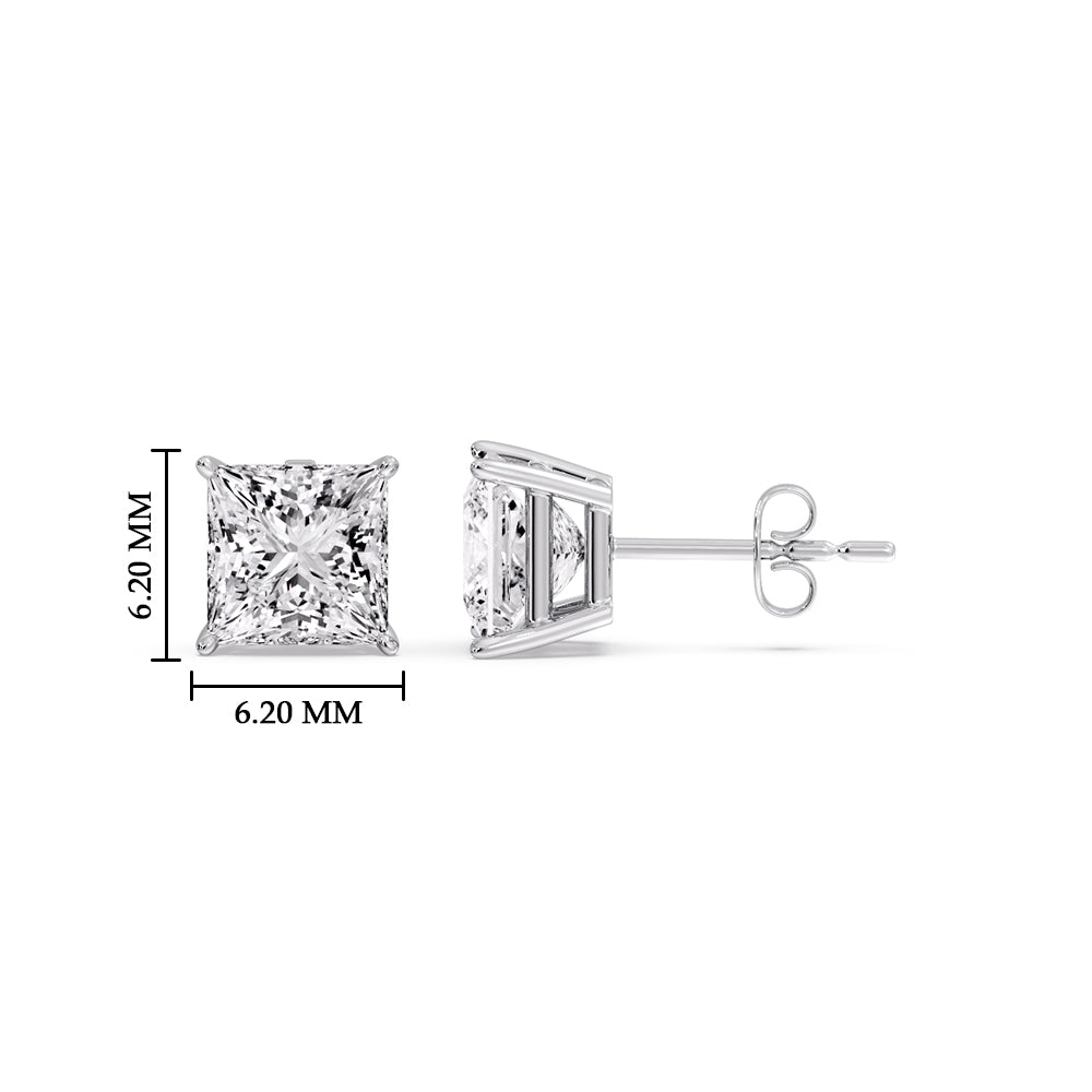 Princess Cut Diamond Stud Earring