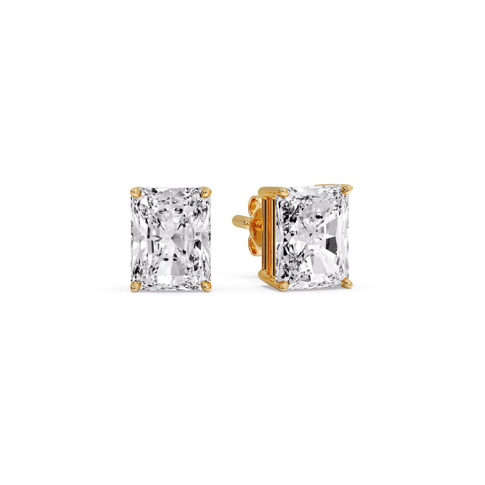 Radiant Diamond Basket Stud Earring