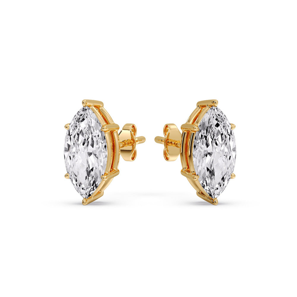 Marquise Diamond 6 Prong Stud Earrings
