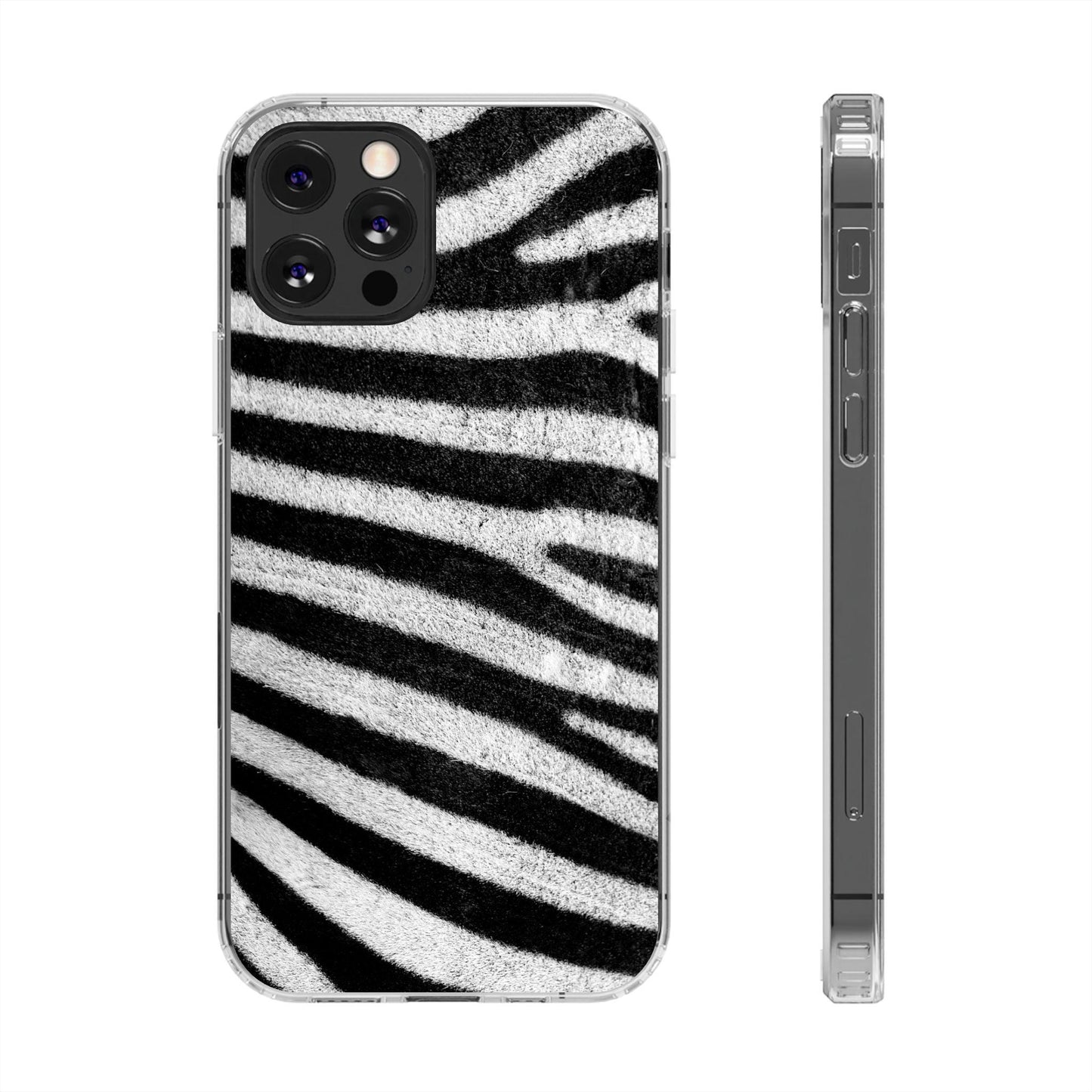 Clear Cases Black and White Zebra Stripes