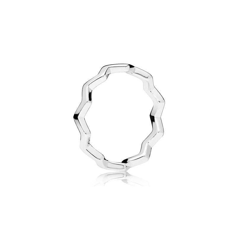 White Copper Plating Fashion Multilateral Ring