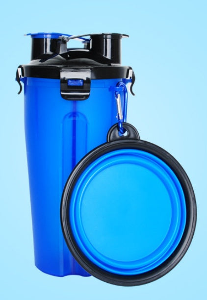 2-in-1 Pet Water Bottle Dispenser with Silicone Bowl