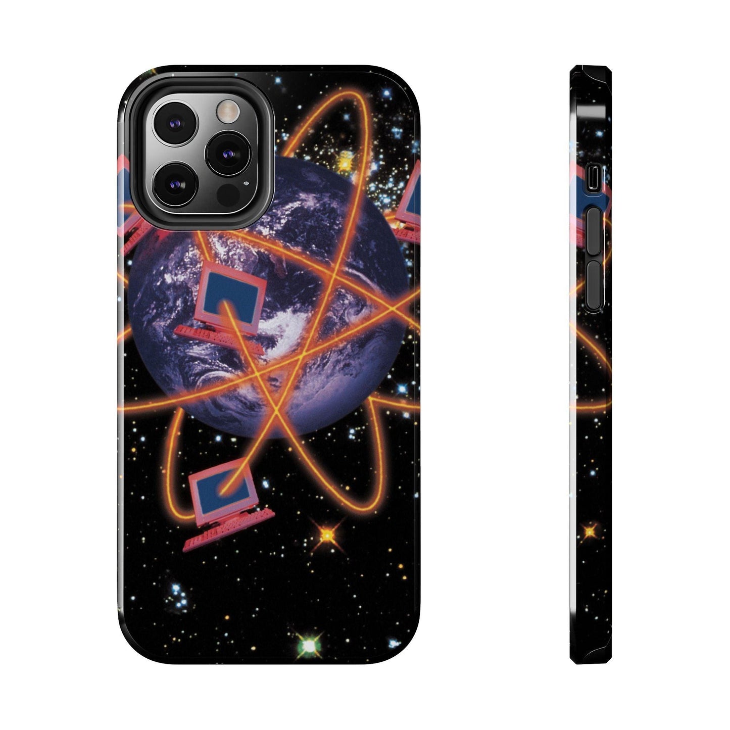Computer Galaxy Printed With Orbiting Tough Phone Cases