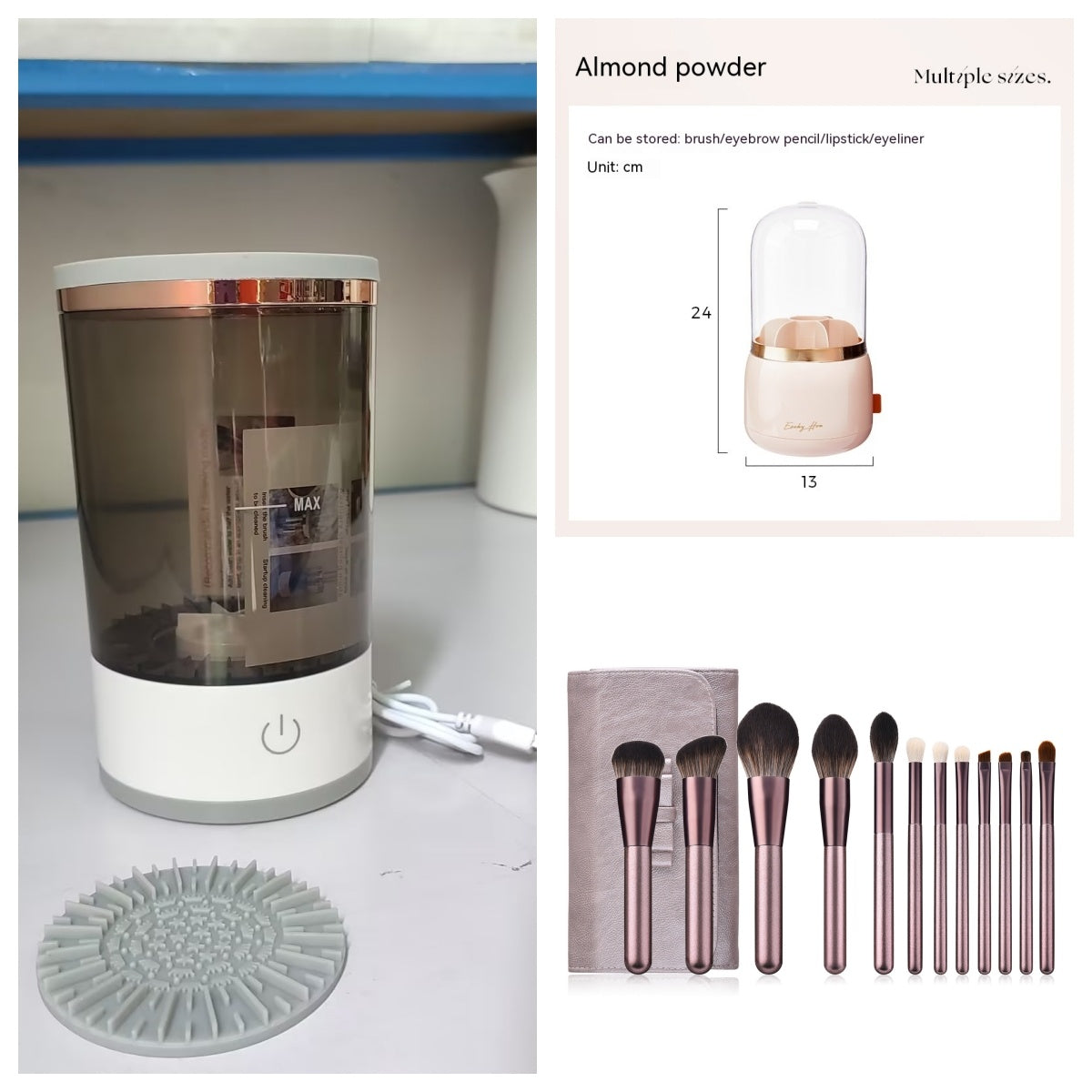 Electric Makeup Brush Cleaner USB Charging