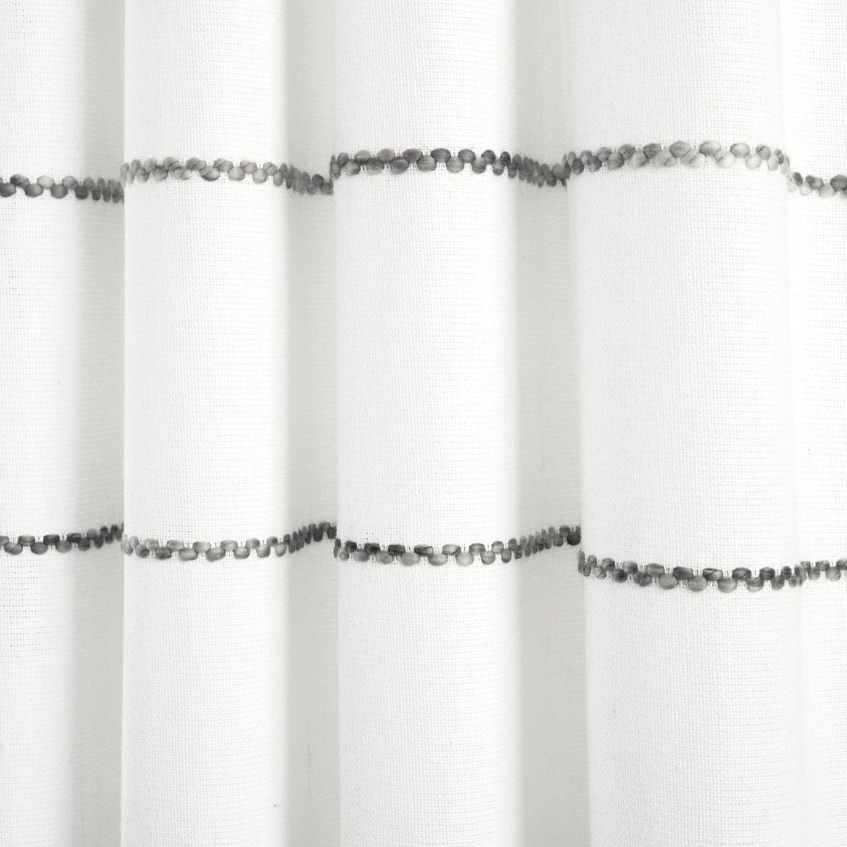 Farmhouse Boho Stripe Woven Tassel Yarn Dyed Recycled Cotton Blend Window Curtain Panel Set