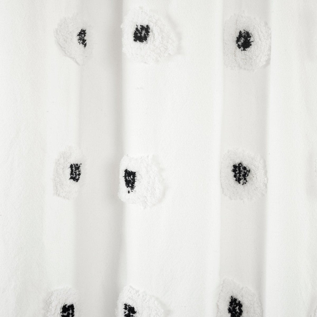 Boho Circle Tufted Yarn Dyed Recycled Cotton Blend Shower Curtain