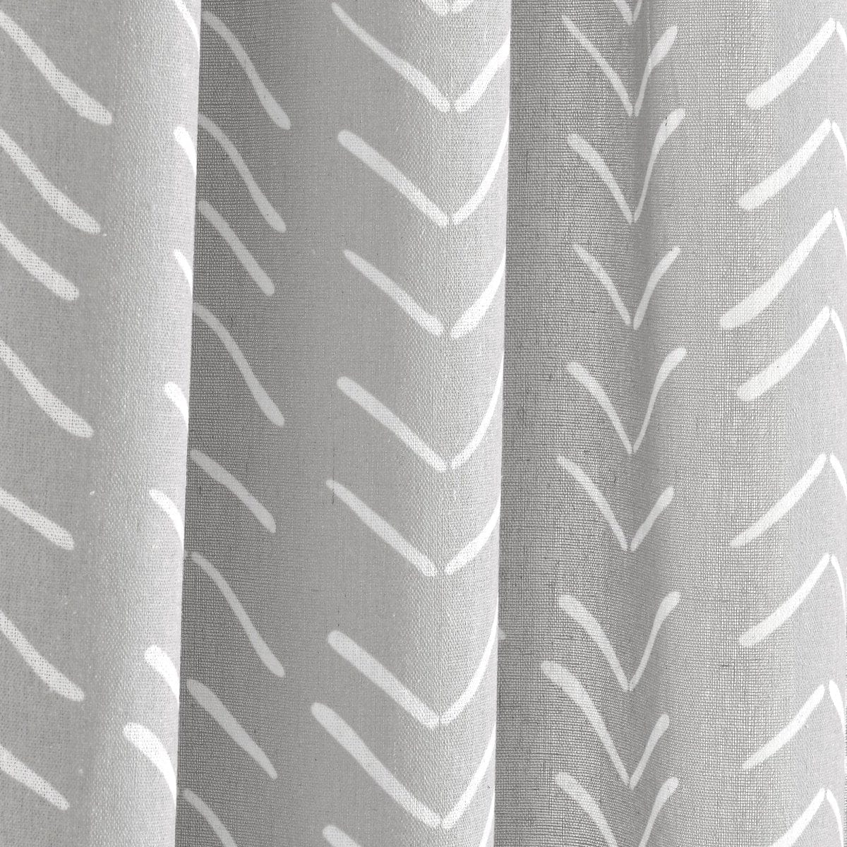 Hygge Modern Arrow Faux Linen Window Curtain Panel Set