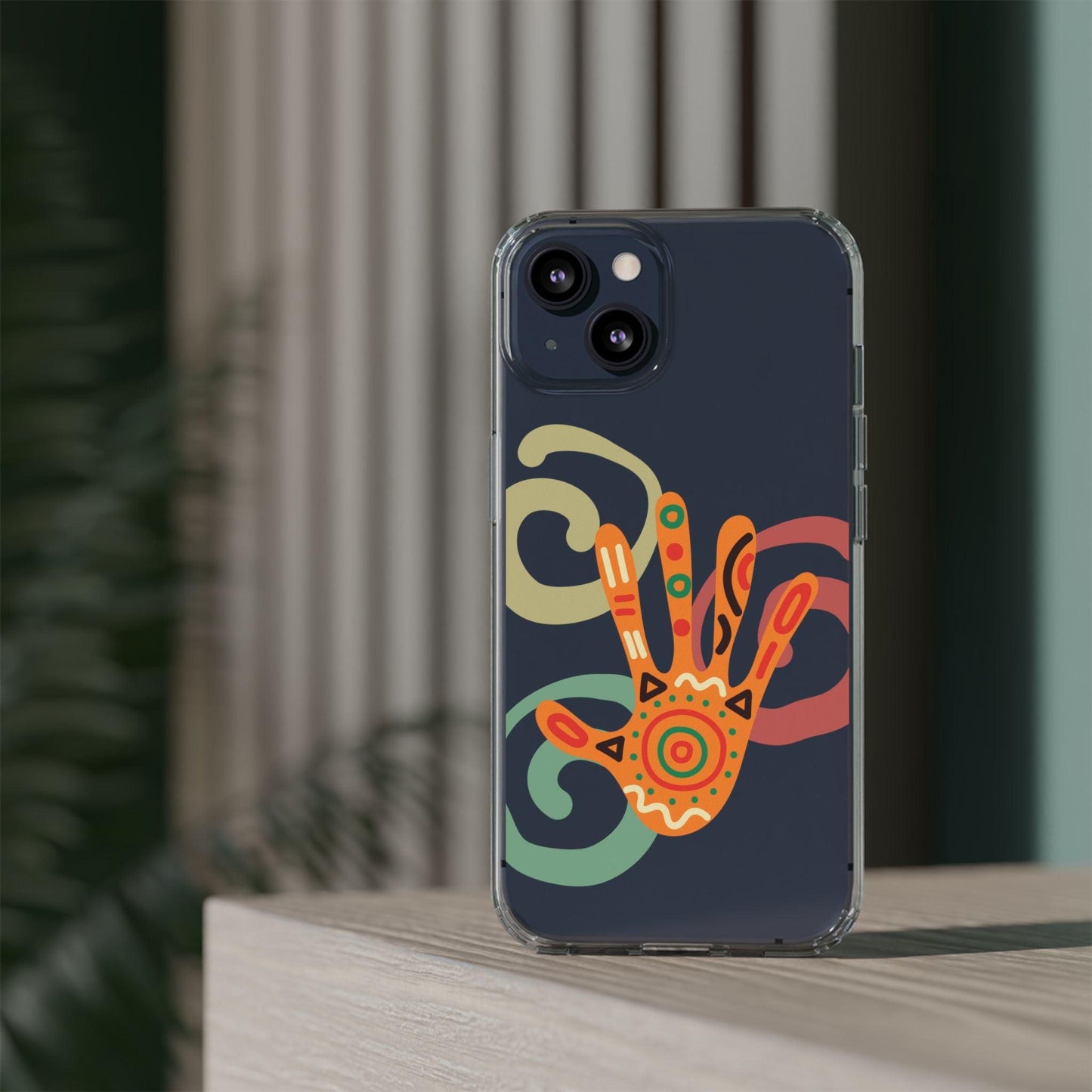 Clear Cases Colorful Hand Print design