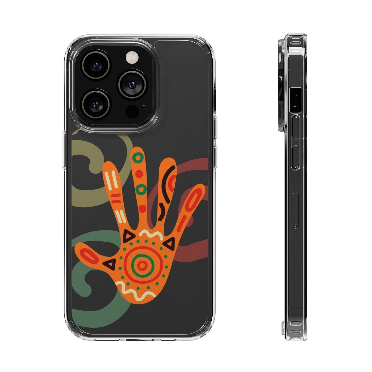 Clear Cases Colorful Hand Print design