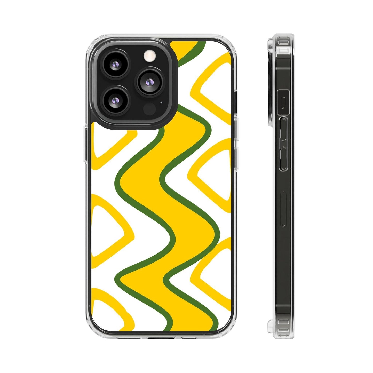 Bright Yellow Abstract With Shape Clear Cases