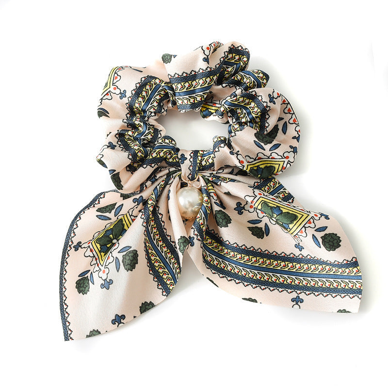 Pearl Bow Hair Rope