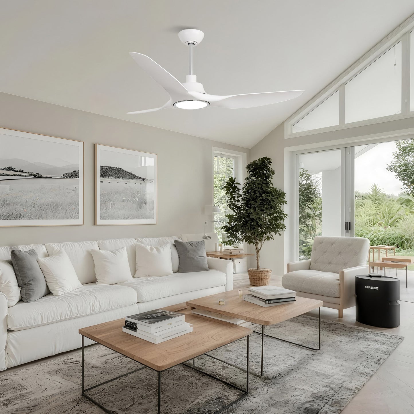 52" Vaczon 3 Blades Ceiling Fan with LED Light and Remote Control