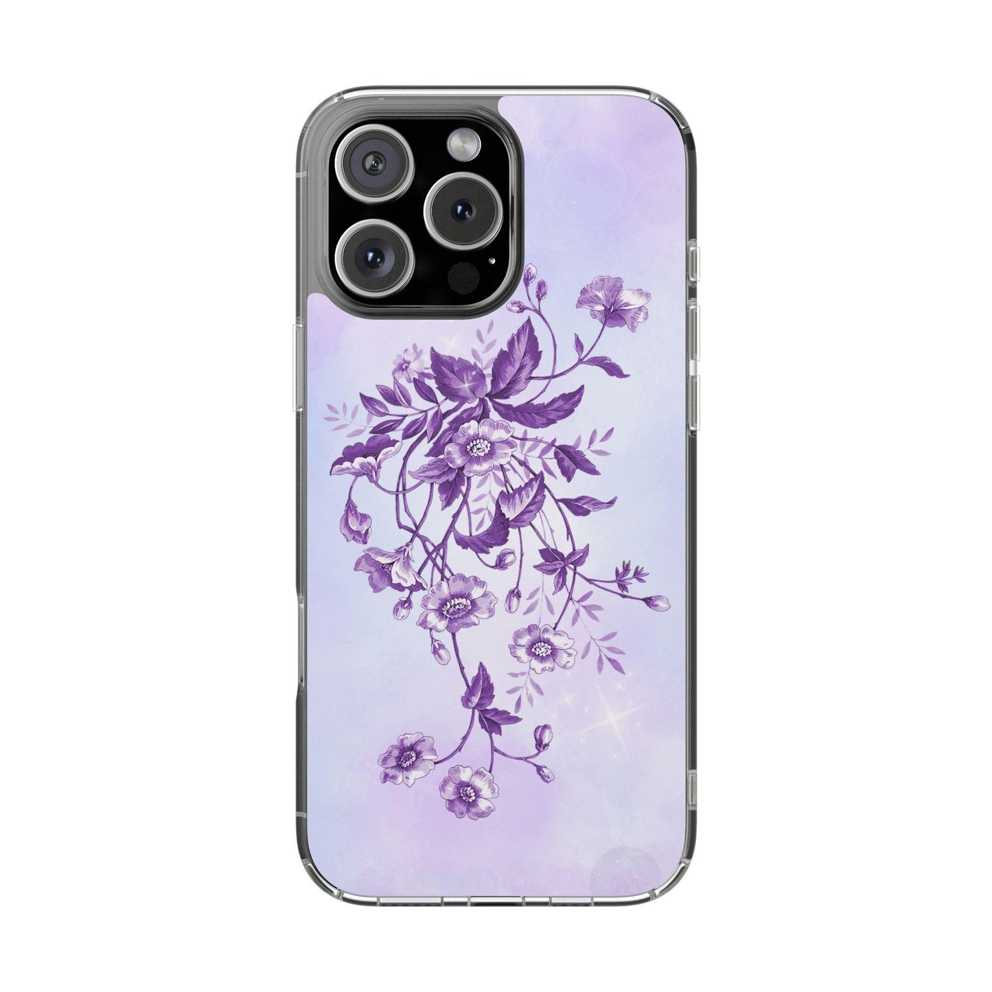 Floral design In Purple Clear Cases
