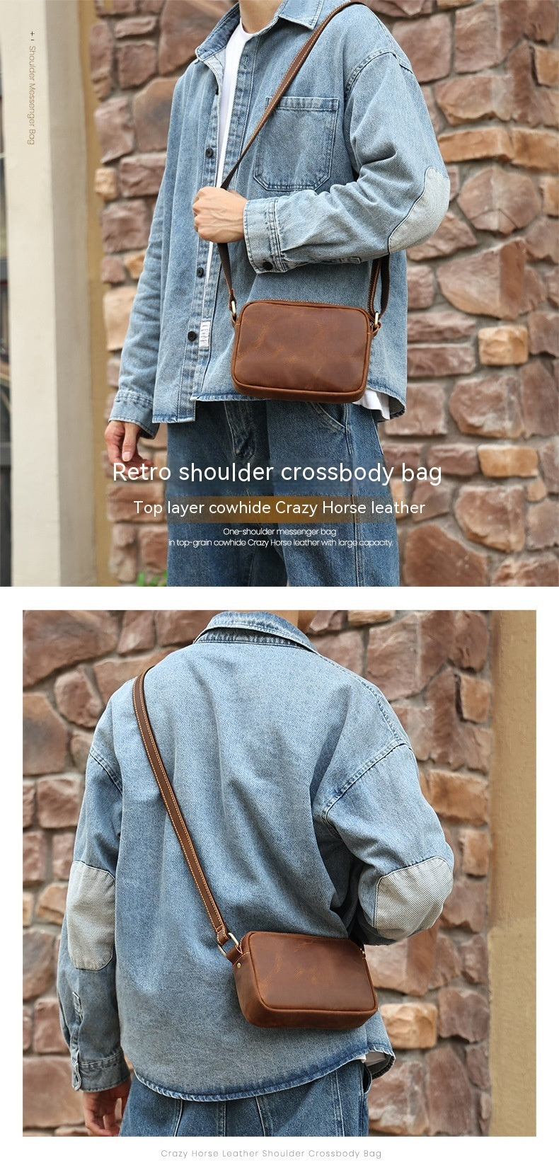 Retro Genuine Leather Men's Messenger Bag