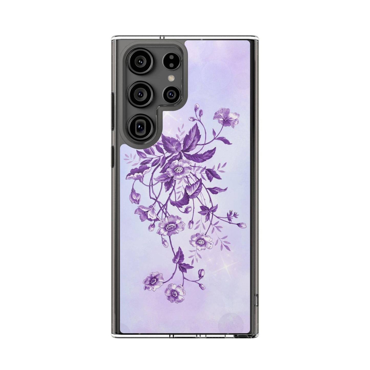 Floral design In Purple Clear Cases