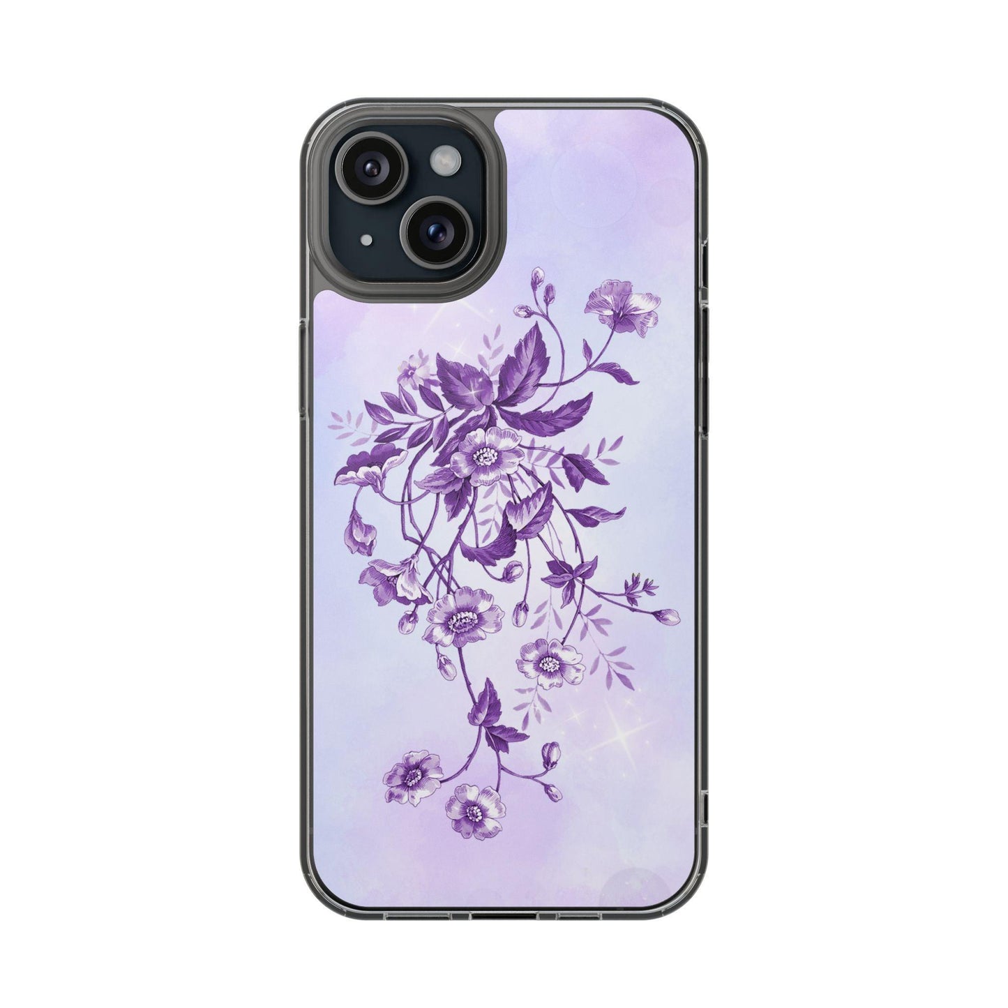 Floral design In Purple Clear Cases
