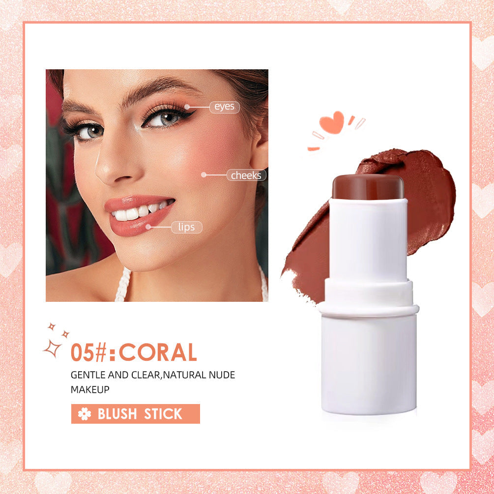 QIBEST Multifunctional Makeup Stick Highlighter Blush Contouring Balm Lip Stick Rouge Pen Lipstick