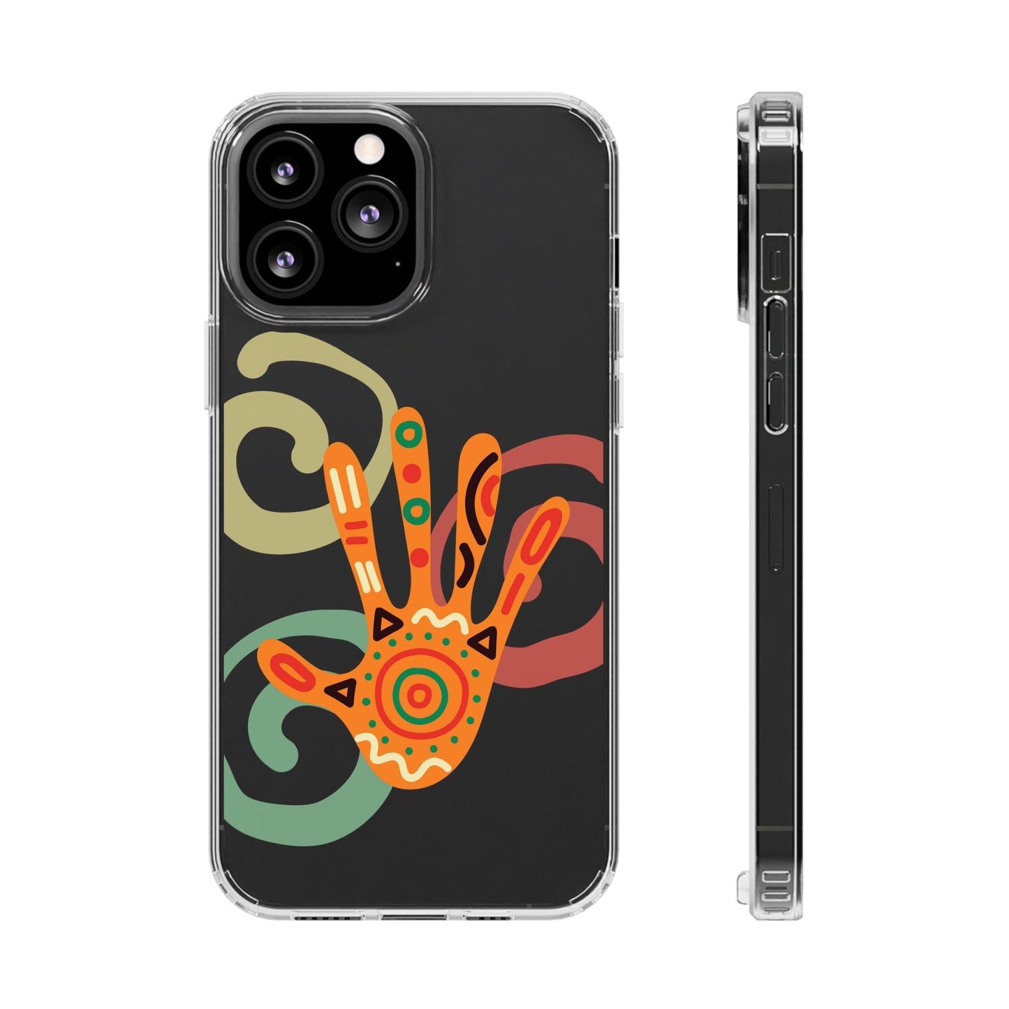 Clear Cases Colorful Hand Print design