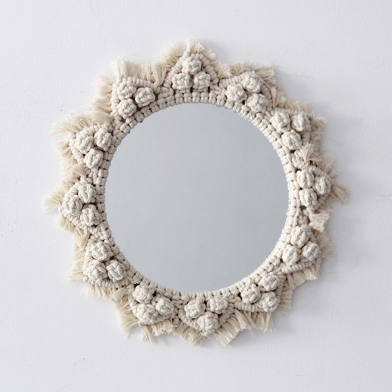 Sunflower Heart Mirror, Handmade Tapestry Decor
