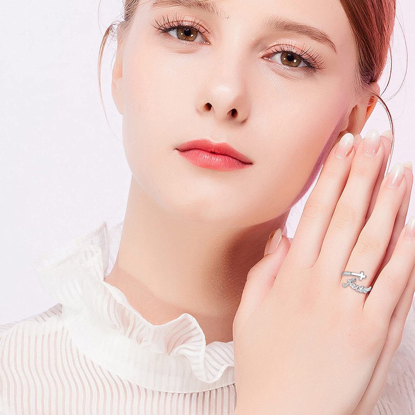 925 Sterling Silver Faith Cross Ring