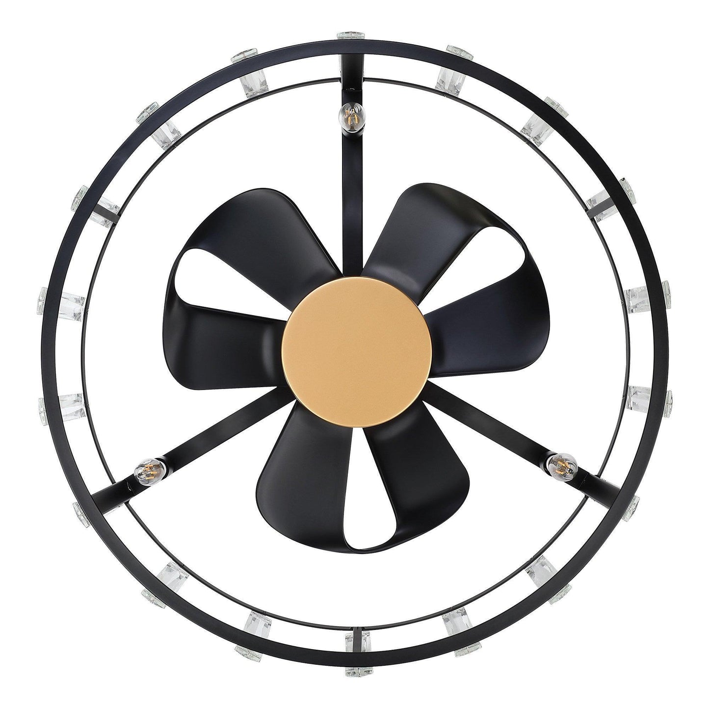 27" Modern DC Motor Downrod Mount Reversible Crystal Ceiling Fan with Lighting and Remote Control
