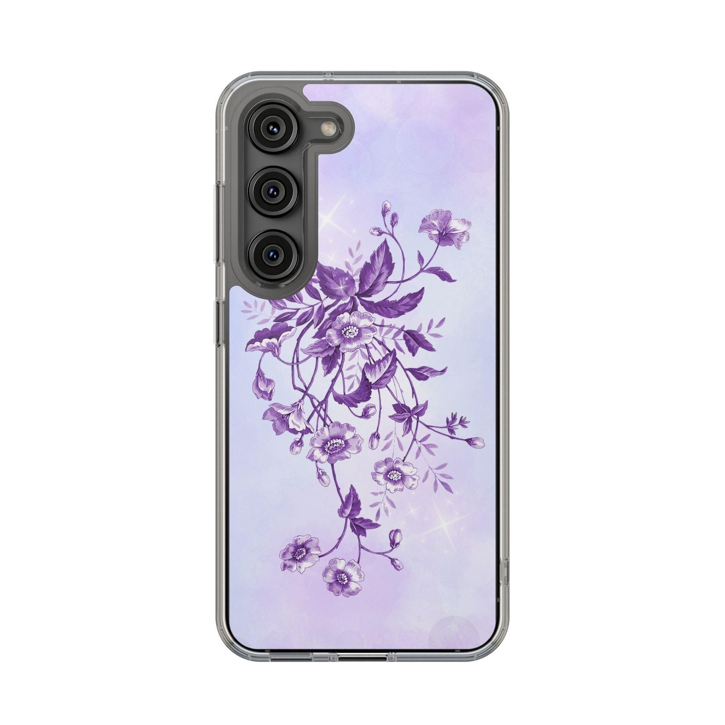 Floral design In Purple Clear Cases