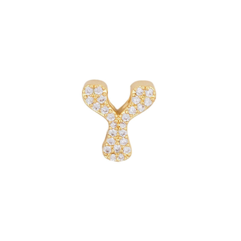 Fashion English 26 letter single pendant gold DIY bracelet necklace accessories