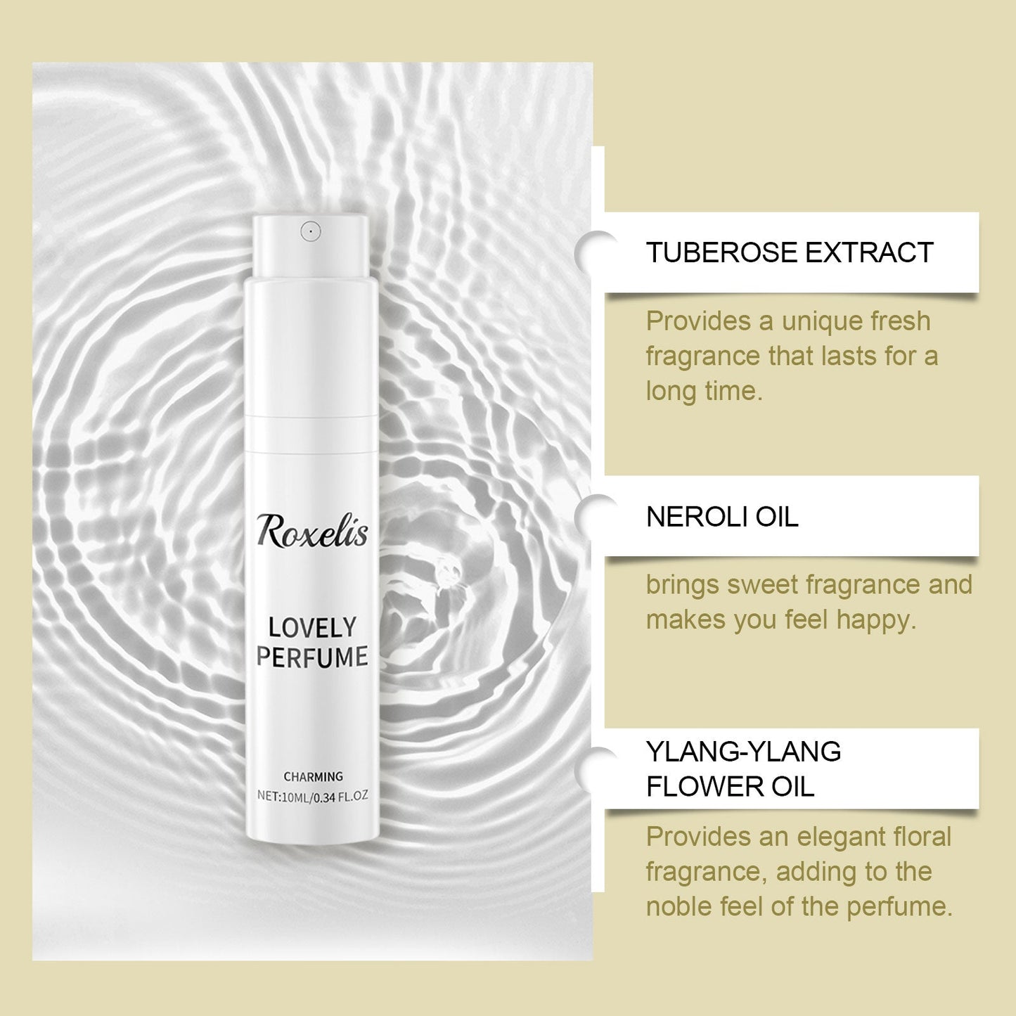 Rotated-Tuberose Perfume Spray, Women Keep Fragrance Light And Fresh Lasting Fragrance Dating Charm Perfume