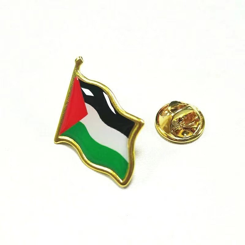 Palestine Flag Butterfly Clasp Badge