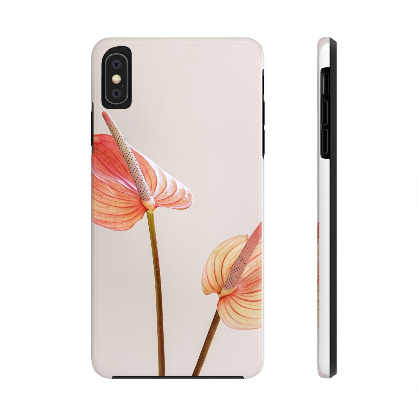 Orange Flower with Leaves Tough Phone Cases