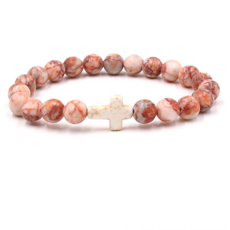 Fashion bead jewelry cross bracelet