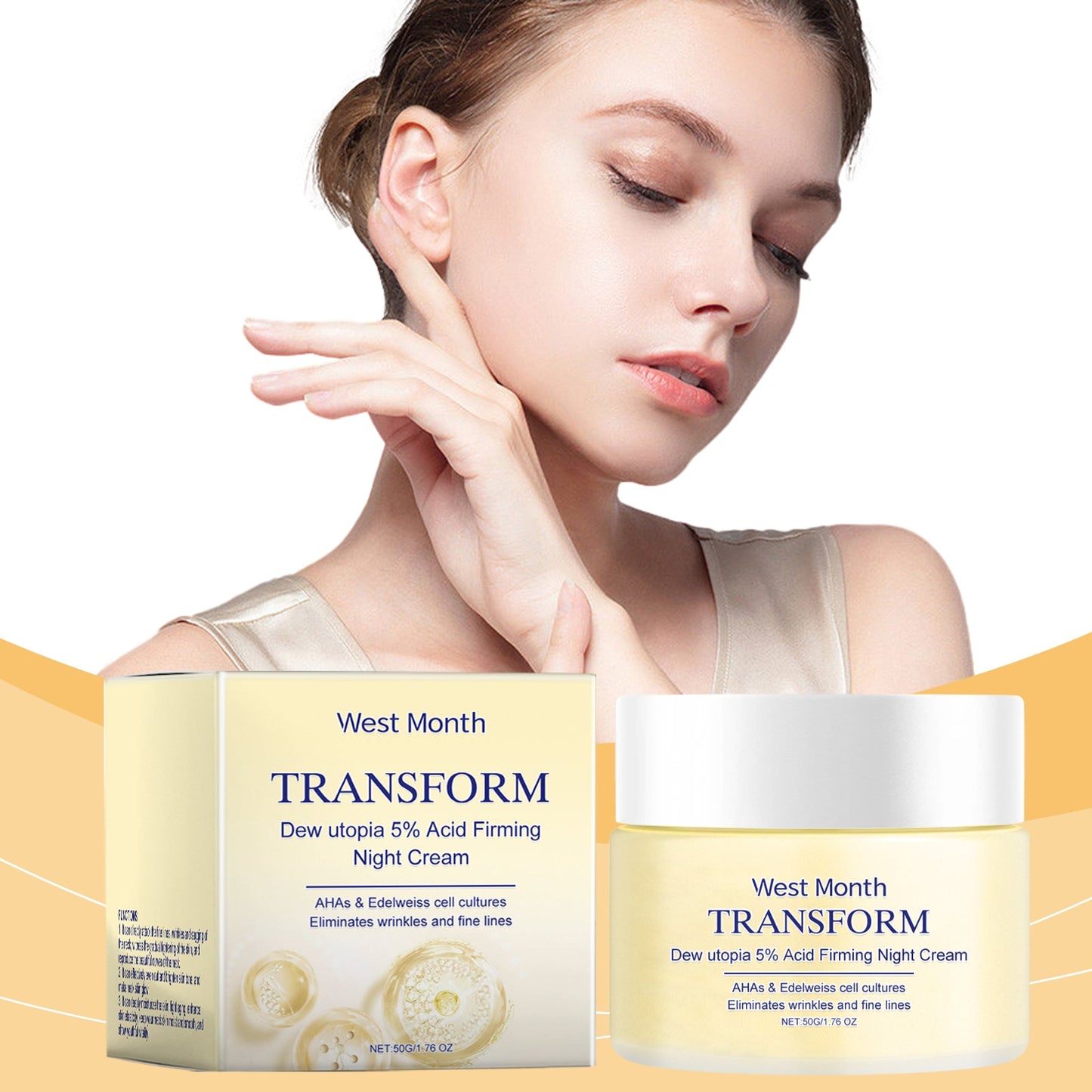 Firming Cream Moisturizes, Removes Fine Lines, And Improves Facial Skin Elasticity, Smoothness And Fineness