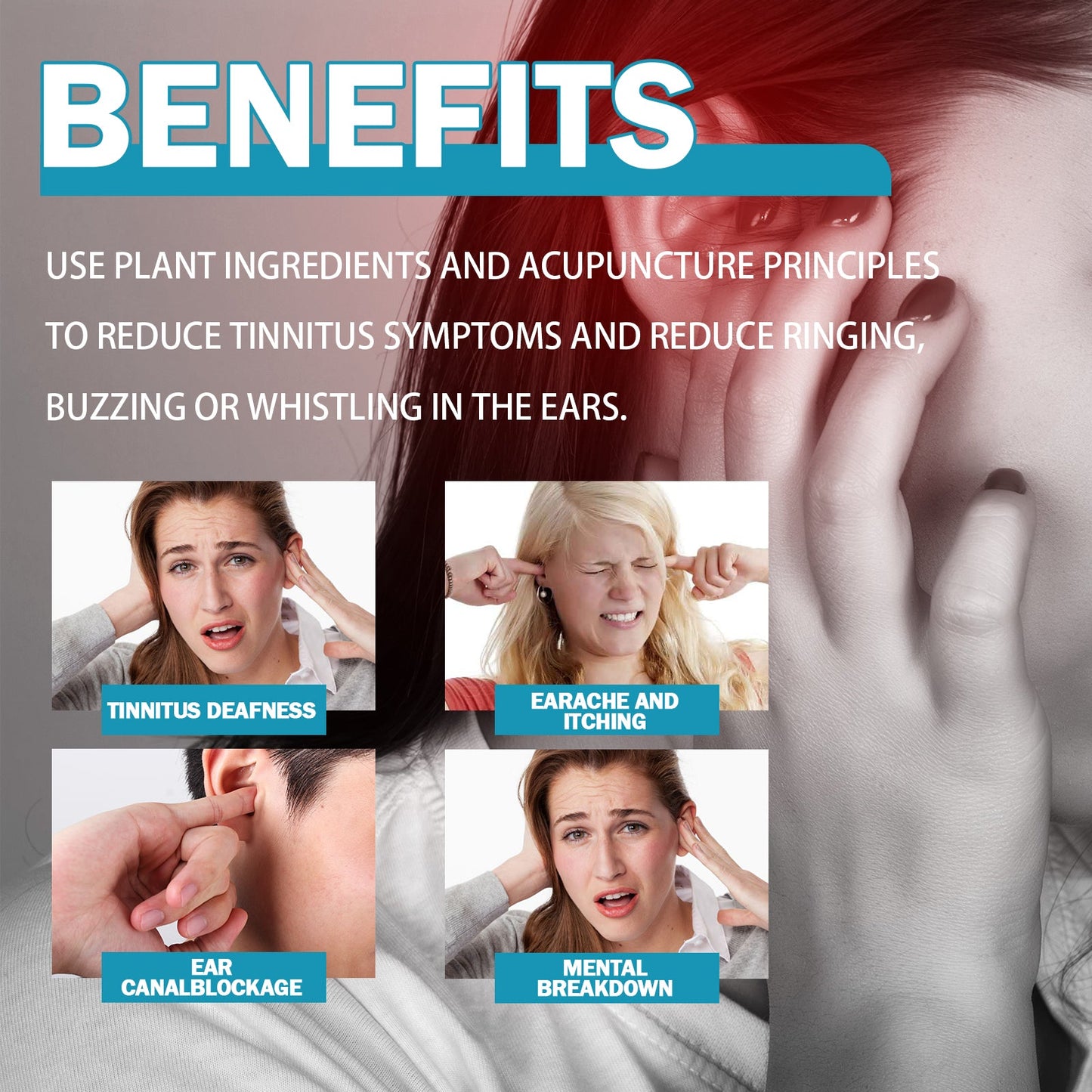 Ear Care Patch, Relieve Ear Plug Ear Ringing Ear Kang Hearing Discomfort Dizziness Head Care Patch