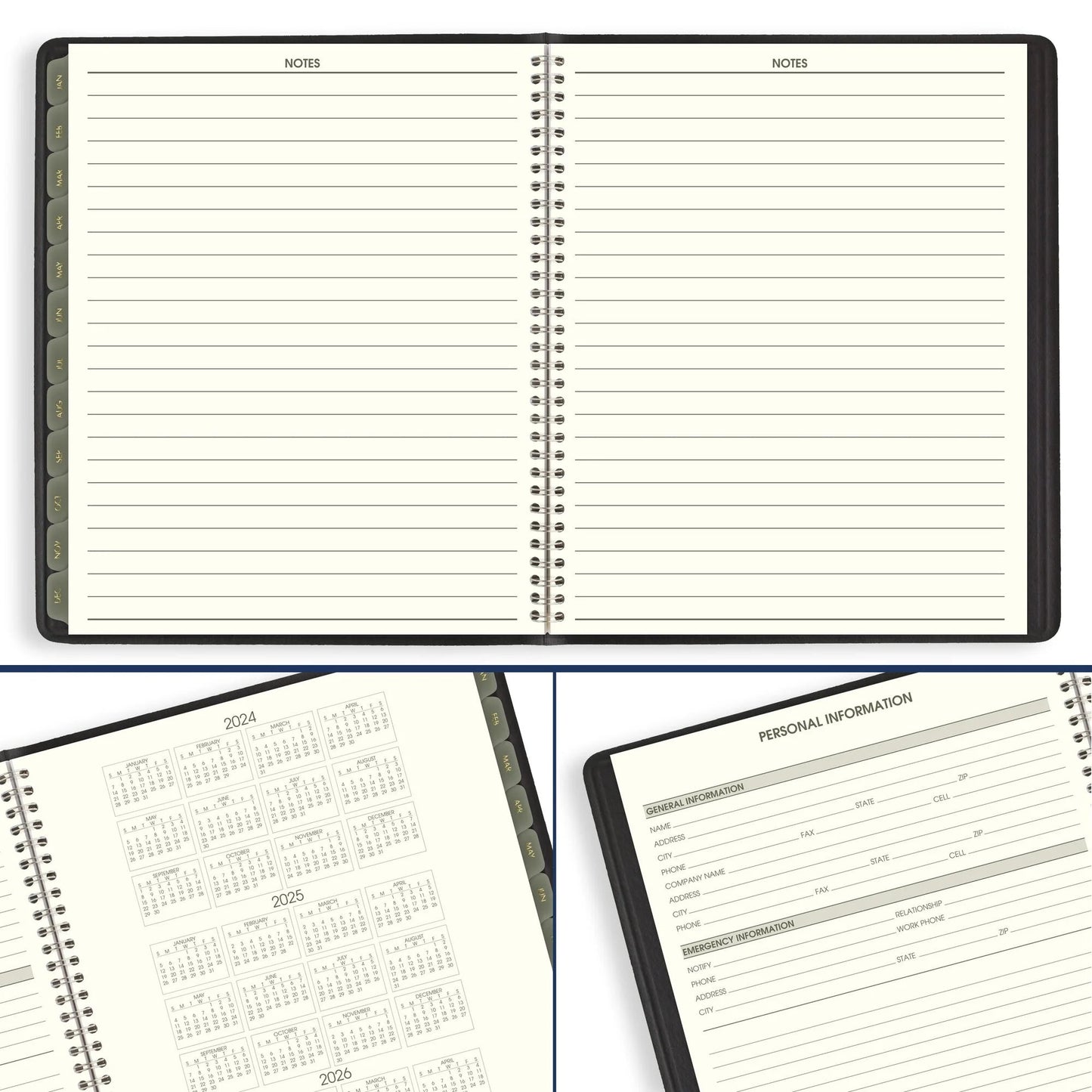 AT-A-GLANCE 2025 Recycled Monthly Planner – Black, Large 9" x 11"