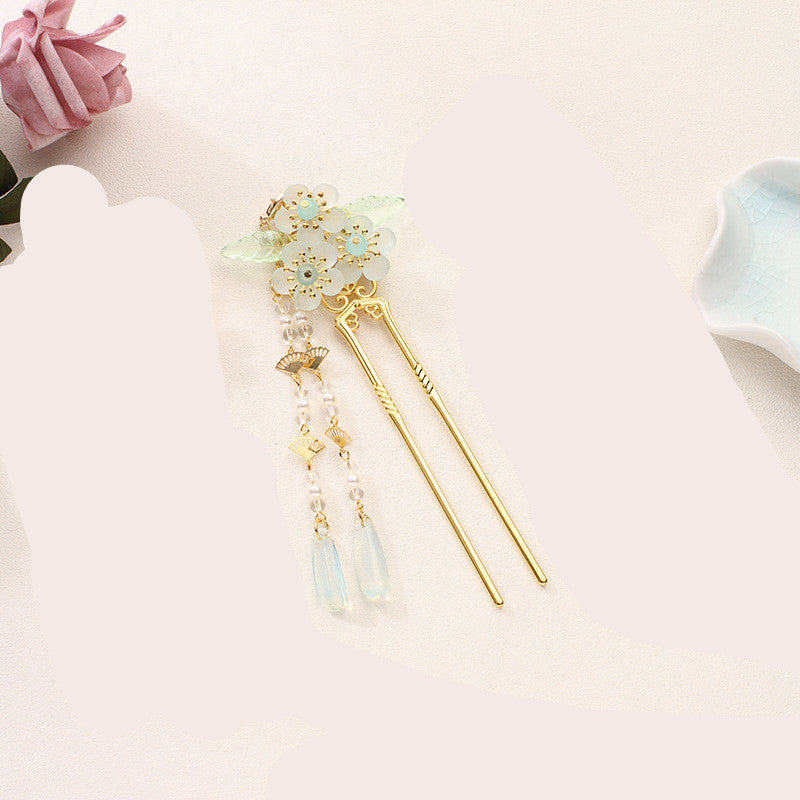 Antique Hanfu Headdress Tassel Bride Hairpin Comb