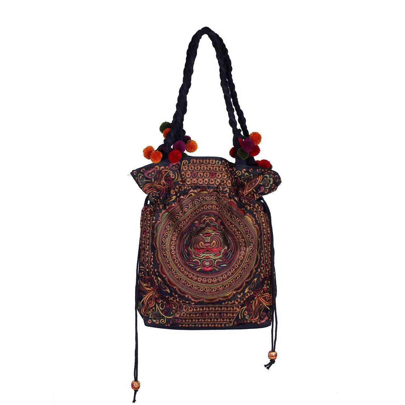 Cinch Hmong Embroidered Shoulder Purse - Thailand
